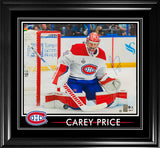 Carey Price Signed 16x20 PhotoGlass Frame Canadiens White Action-H