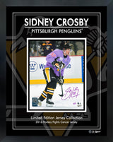 Sidney Crosby Signed 8x10 Framed PhotoGlass 2016 HFC Jersey Penguins L/E 7