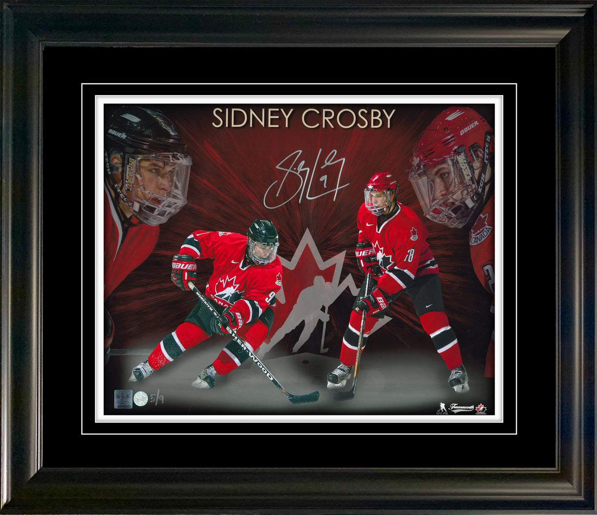 Sidney Crosby Signed 11x14 Framed Team Canada World Juniors Print L/E 9