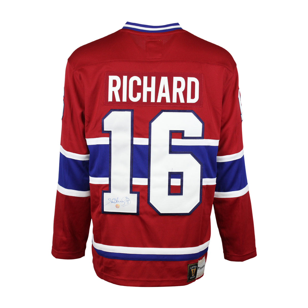 Henri Richard Signed Jersey Montreal Canadiens Red Vintage Fanatics - Frameworth Sports Canada 