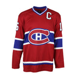 Henri Richard Signed Jersey Montreal Canadiens Red Vintage Fanatics - Frameworth Sports Canada 