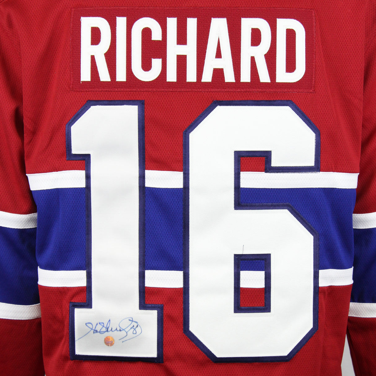 Henri Richard Signed Jersey Montreal Canadiens Red Vintage Fanatics - Frameworth Sports Canada 