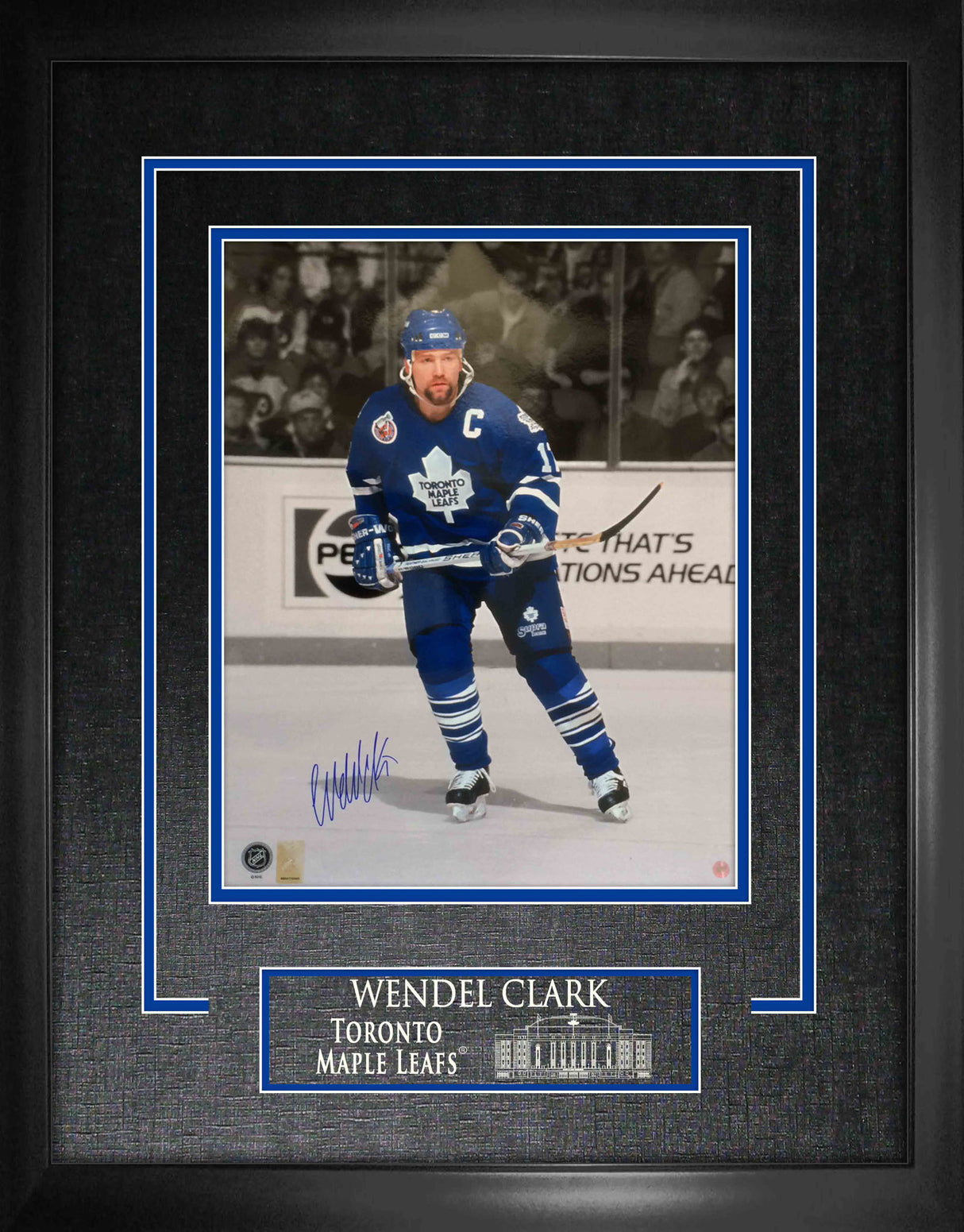 Wendel Clark Toronto Maple Leafs Signed Framed 16x20 Captain Spotlight Photo