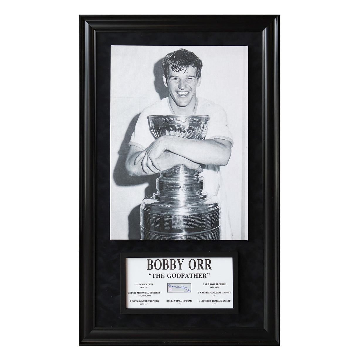 Bobby Orr Embedded Signature Deluxe Frame with Canvas Bruins
