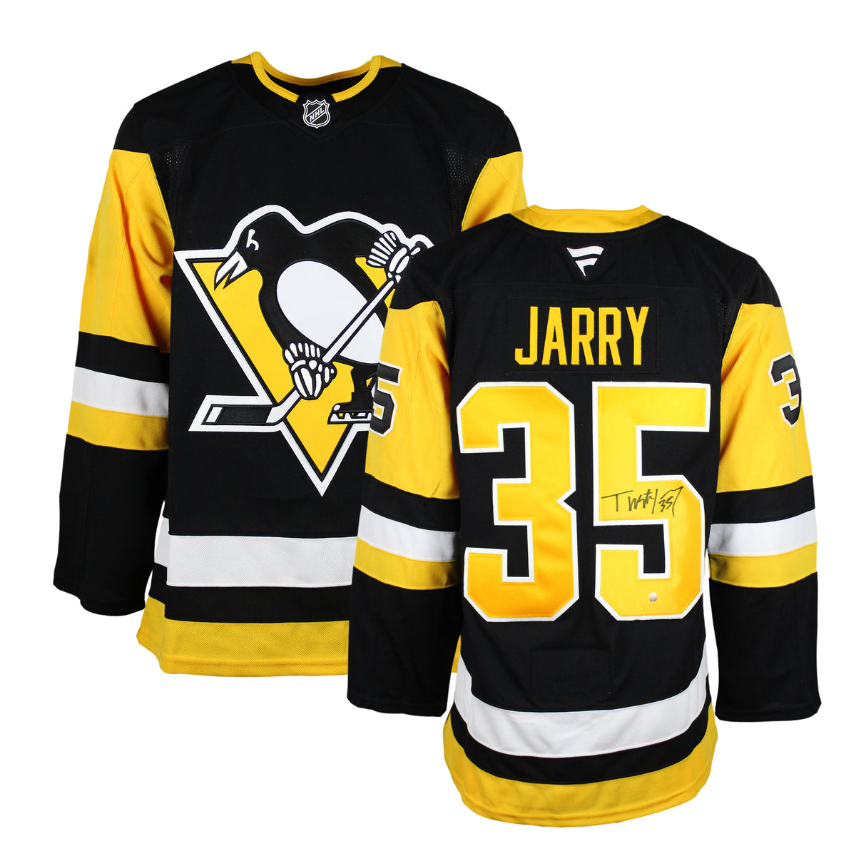 Tristan Jarry Signed Jersey Penguins Black Fanatics Premium - Frameworth Sports Canada 