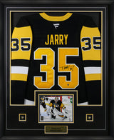 Tristan Jarry Signed Framed Jersey Penguins Black Fanatics Premium