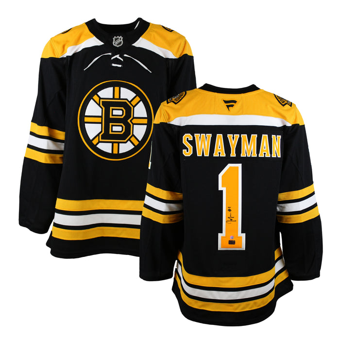 Jeremy Swayman Signed Jersey Bruins Black Fanatics Premium