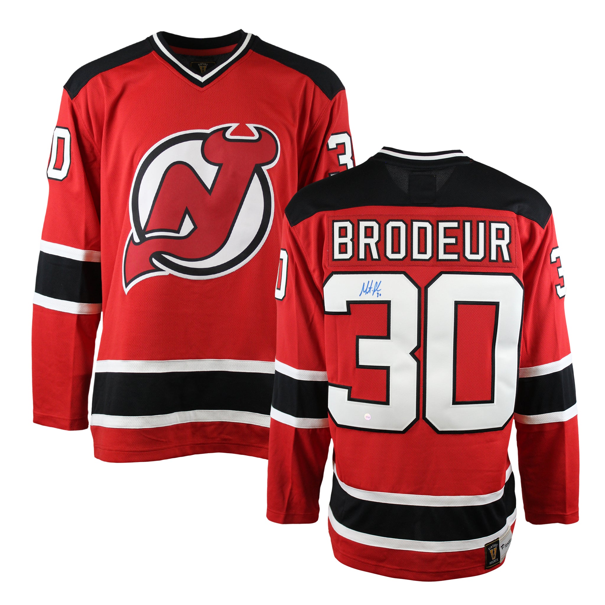 New Jersey Devils Brodeur Jersey Signed 2024 by 4 Players