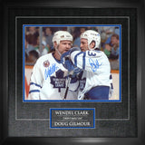 Doug Gilmour and Clark Dual Toronto Maple Leafs Signed Framed 11x14 Talking on Ice Photo - Frameworth Sports Canada 