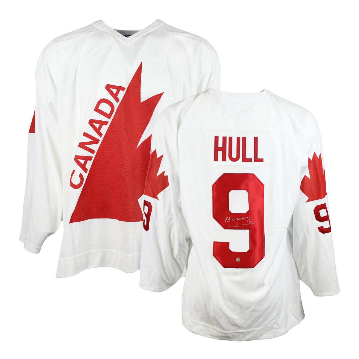 Bobby Hull Signed Signed Jersey Team Canada 1976 Replica White - Frameworth Sports Canada 