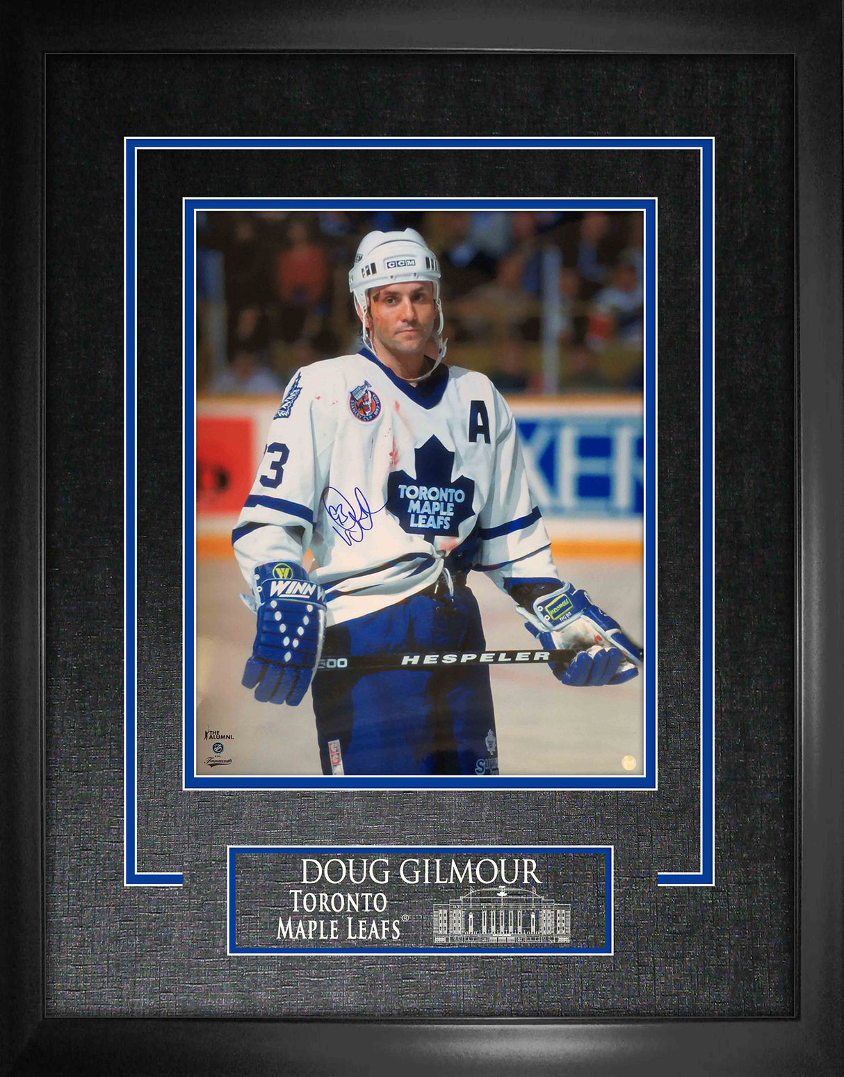 Doug Gilmour Toronto Maple Leafs Signed Framed 16x20 Bloody Warrior Photo - Frameworth Sports Canada 