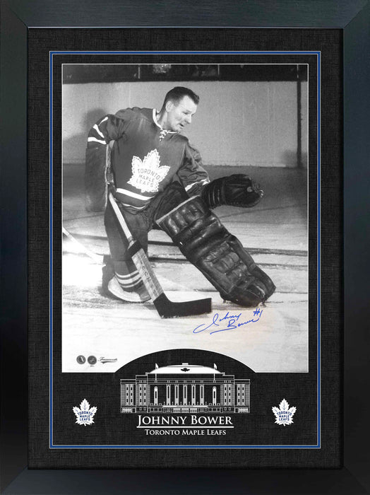 Johnny Bower Toronto Maple Leafs Signed Framed 16x20 Glove Save Photo