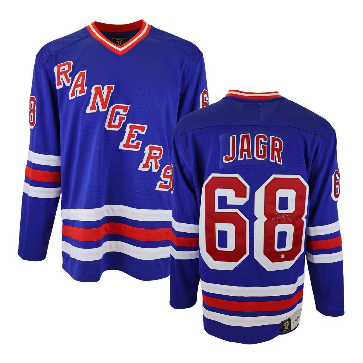 Jaromir Jagr Signed Jersey New York Rangers Fanatics Blue Vintage - Frameworth Sports Canada 