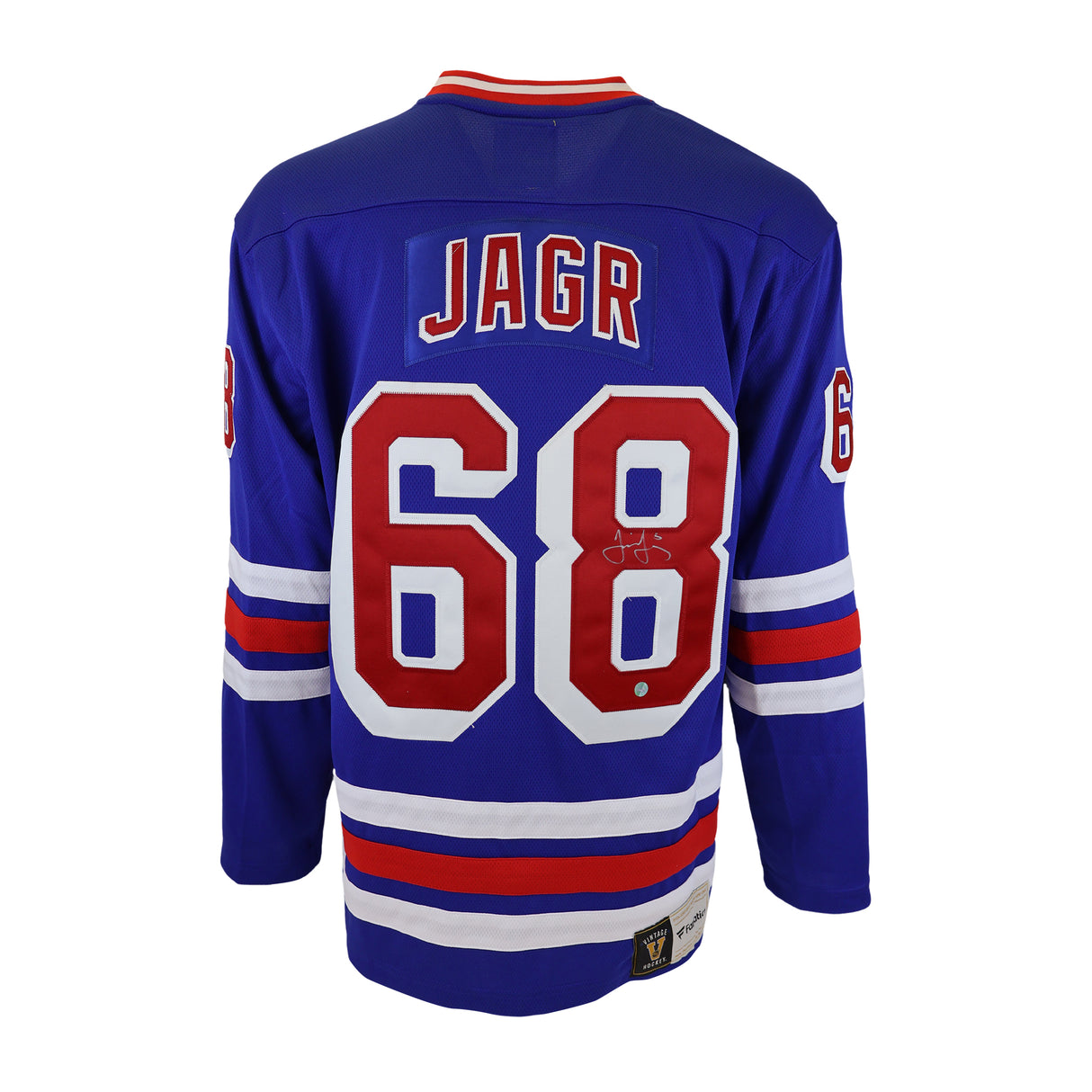 Jaromir Jagr Signed Jersey New York Rangers Fanatics Blue Vintage - Frameworth Sports Canada 