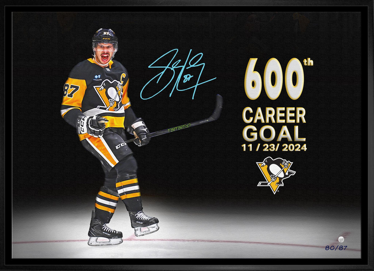 Sidney Crosby Signed Framed Canvas 600 Goals (Limited Edition of 87)