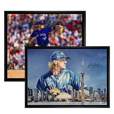 Kevin Gausman Signed 20x29 Framed Canvas Jays Bundle