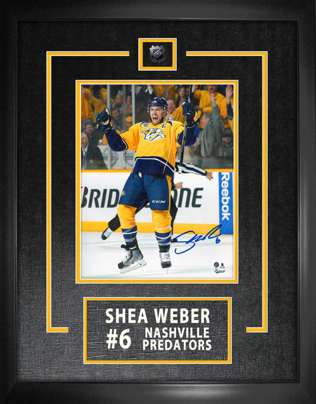 Shea Weber Signed 8x10 Etched Mat Nashville Predators Celebration-V - Frameworth Sports Canada 