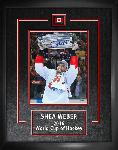 Shea Weber Signed 8x10 Etched Mat Team Canada World Cup-V - Frameworth Sports Canada 