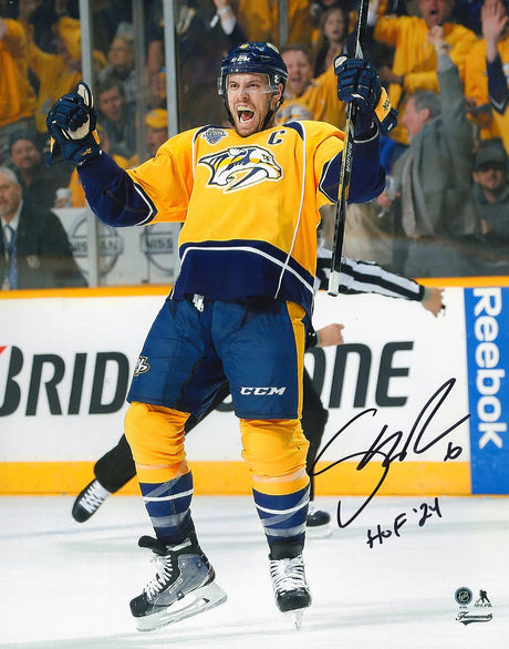 Shea Weber Signed 8x10 Nashville Predators Celebration-V Insc HOF'24 - Frameworth Sports Canada 