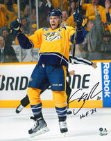 Shea Weber Signed 8x10 Nashville Predators Celebration-V Insc HOF'24