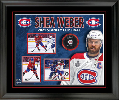 Shea Weber Signed Puck Framed PhotoGlass Montreal Canadiens Insc 2021 SCF - Frameworth Sports Canada 