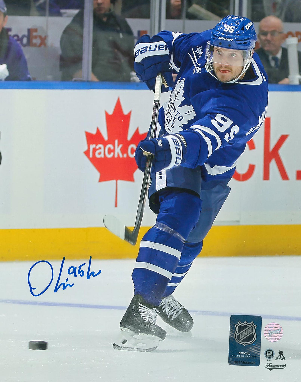 Oliver Ekman-Larsson Signed 8x10 Maple Leafs Shooting-V