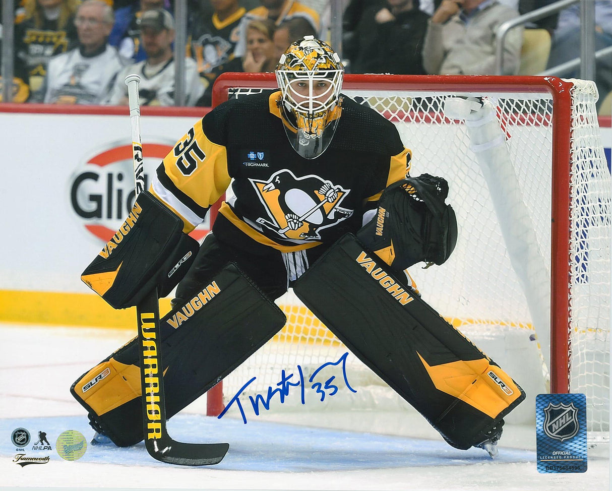 Tristan Jarry Signed 8x10 Penguins Dark Action-H - Frameworth Sports Canada 