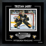 Tristan Jarry Signed 8x10 Framed PhotoGlass Penguins Dark Action-H