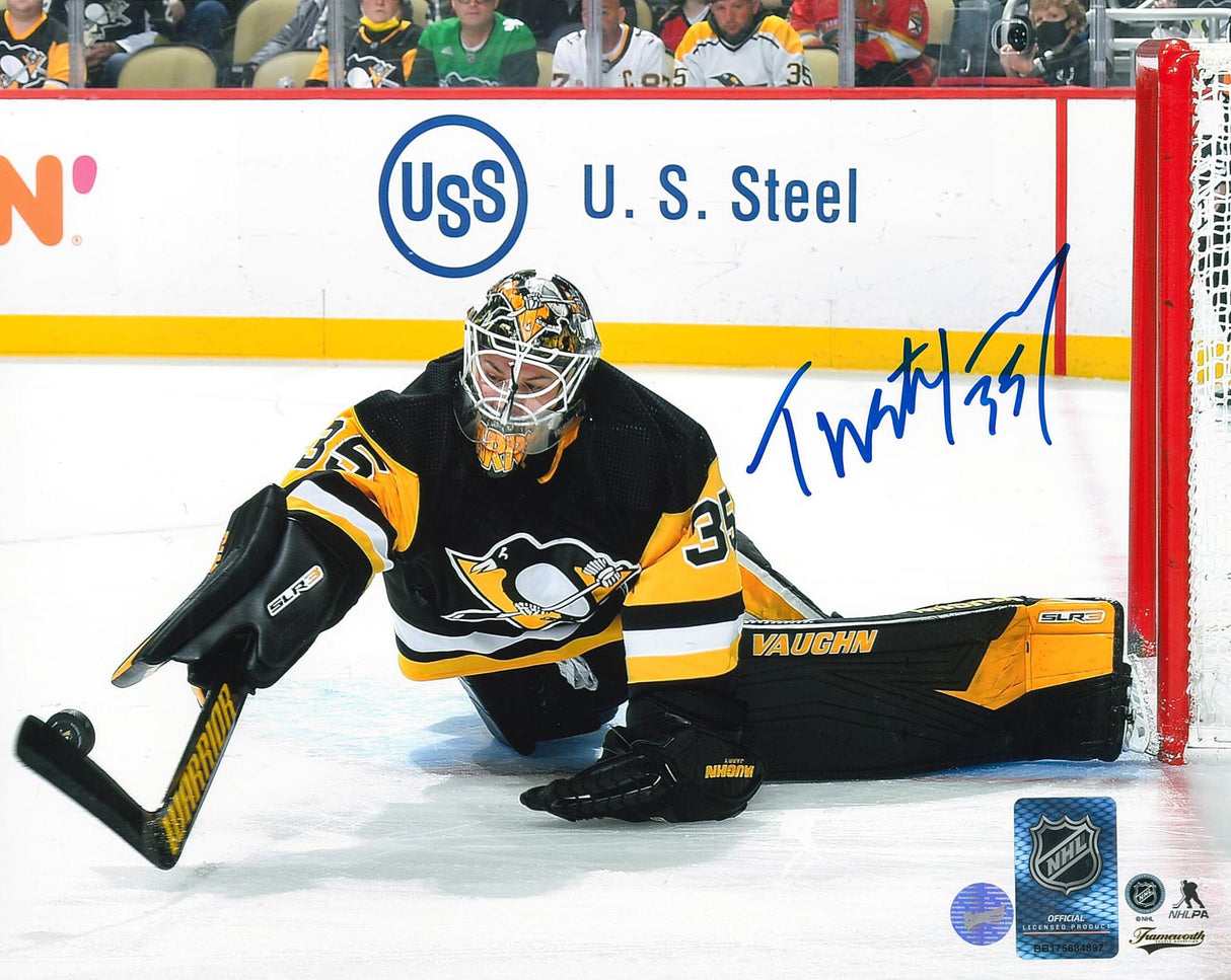 Tristan Jarry Signed 8x10 Penguins Stick Save-H