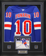 Artemi Panarin Signed Framed Jersey New York Rangers Blue 2024 Fanatics Premium