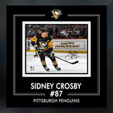 Sidney Crosby Signed Framed Photoglass 8x10 Penguins Skating (Hanukkah Edition) - Frameworth Sports Canada 