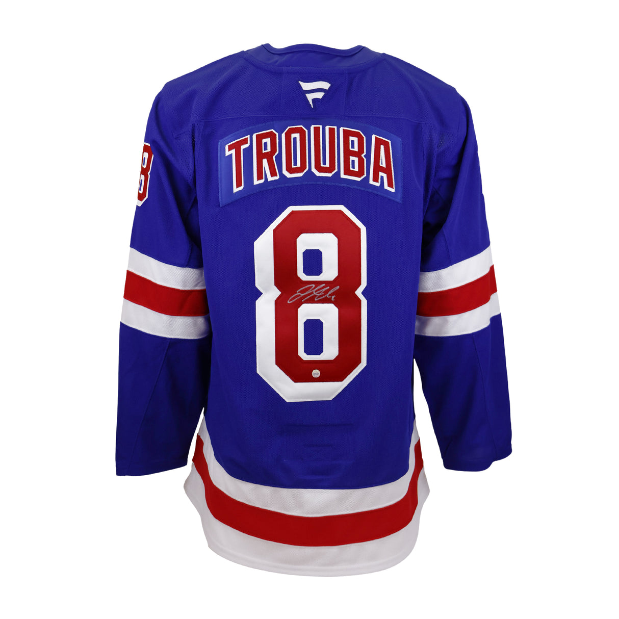 Jacob Trouba Signed Jersey New York Rangers Blue 2024 Fanatics Premium - Frameworth Sports Canada 