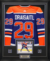 Leon Draisaitl Signed Framed Edmonton Oilers Alternate Blue Adidas Authentic Jersey