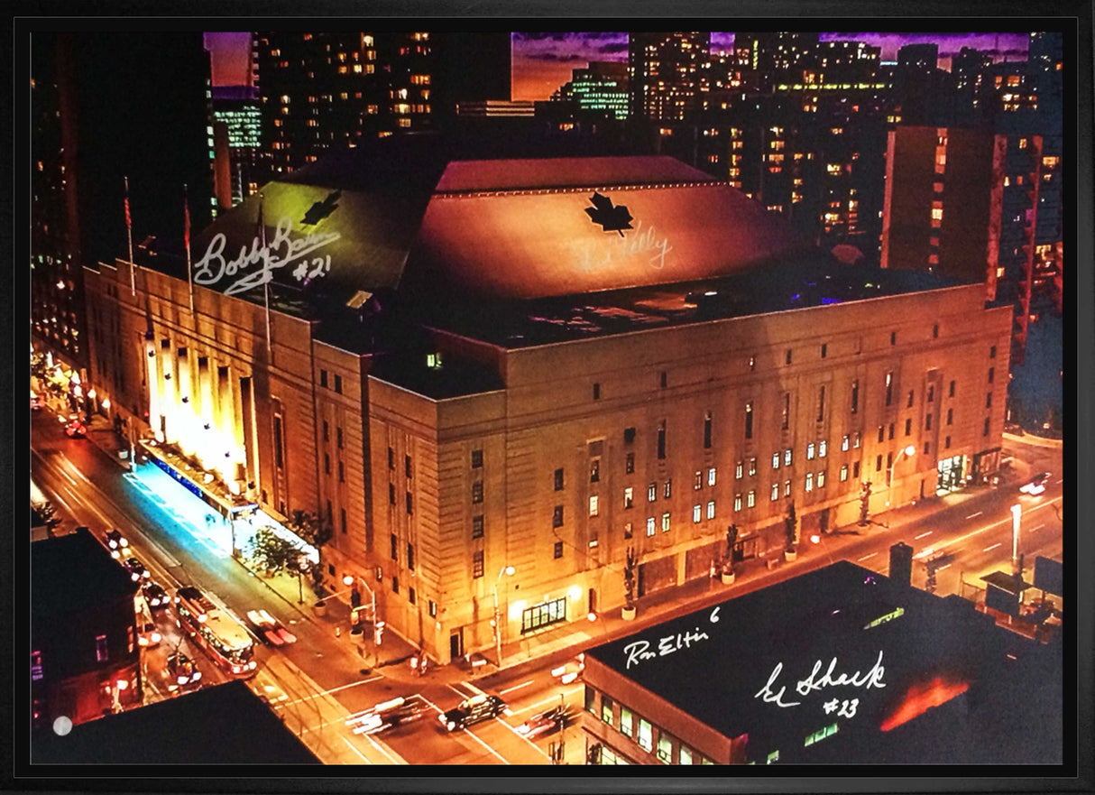 Toronto Maple Leafs Multi-Signed Framed 20x29 Maple Leafs Gardens Ariel View Canvas