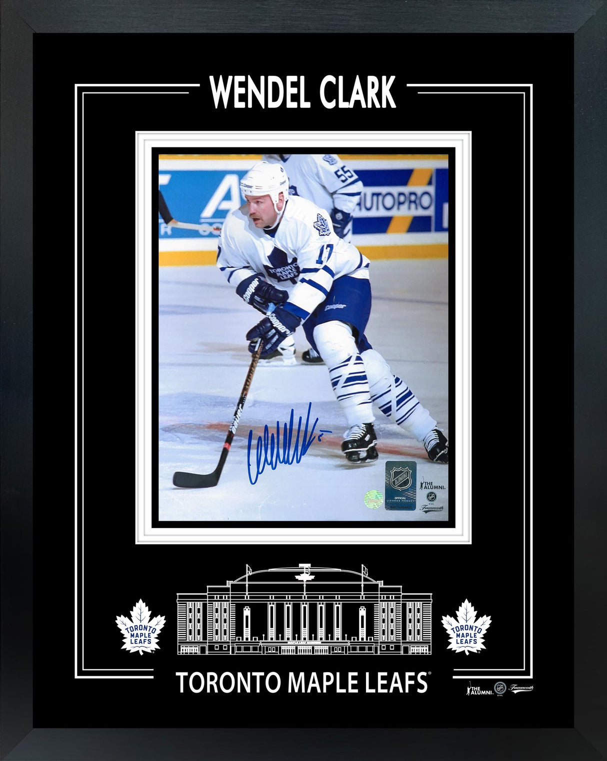 Wendel Clark Toronto Maple Leafs Signed Framed 8x10 Skating Photo