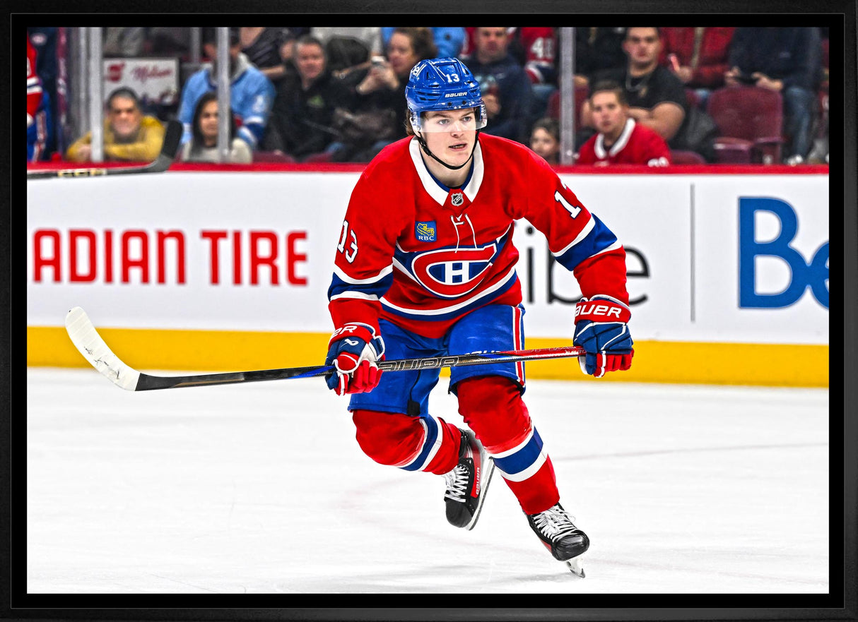 Cole Caufield 20x29 Framed Canvas Montreal Canadiens