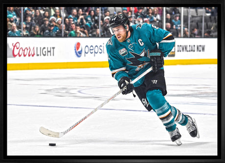 Joe Pavelski 20x29 Framed Canvas San Jose Sharks - Frameworth Sports Canada 