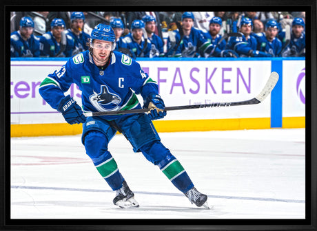 Quinn Hughes 20x29 Framed Canvas Vancouver Canucks - Frameworth Sports Canada 