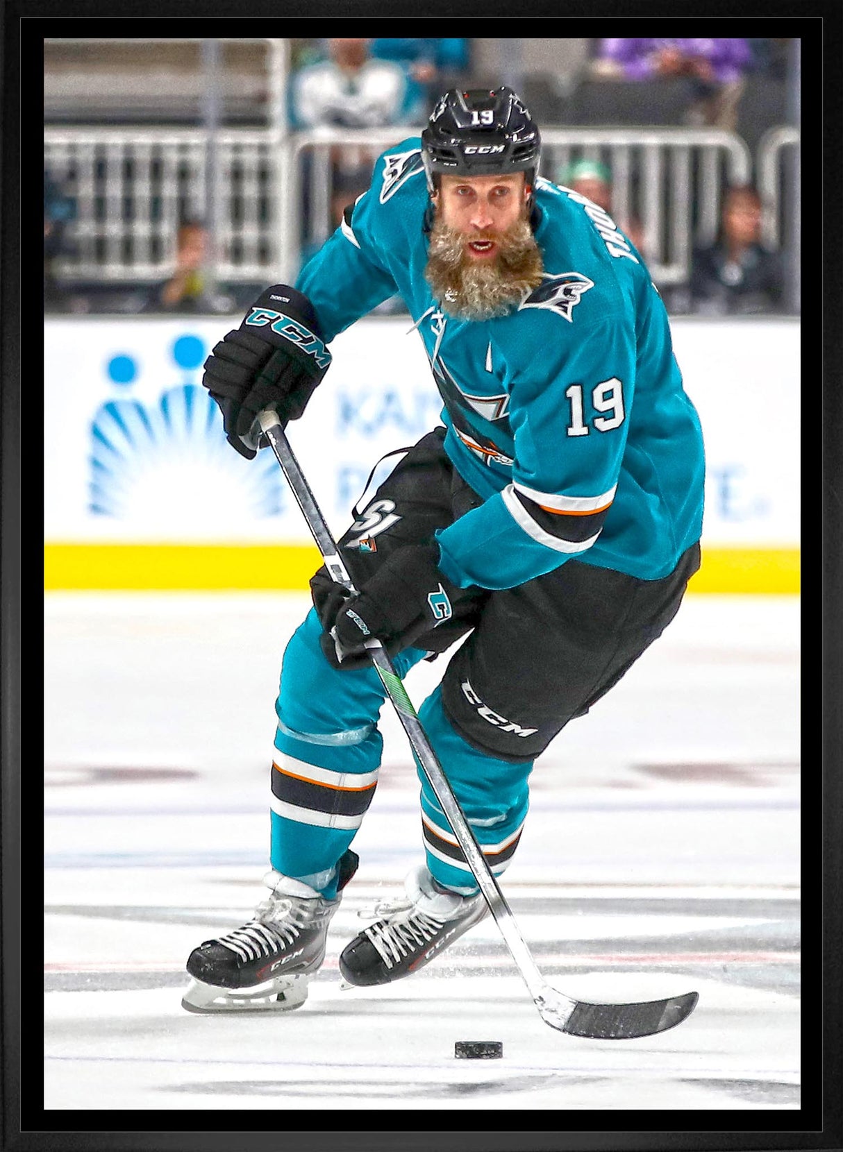 Joe Thornton 20x29 Framed Canvas San Jose Sharks