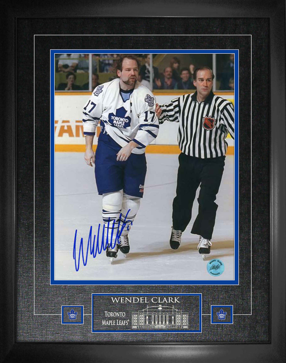 Wendel Clark Toronto Maple Leafs Signed Framed 16x20 Captain Crunch Photo