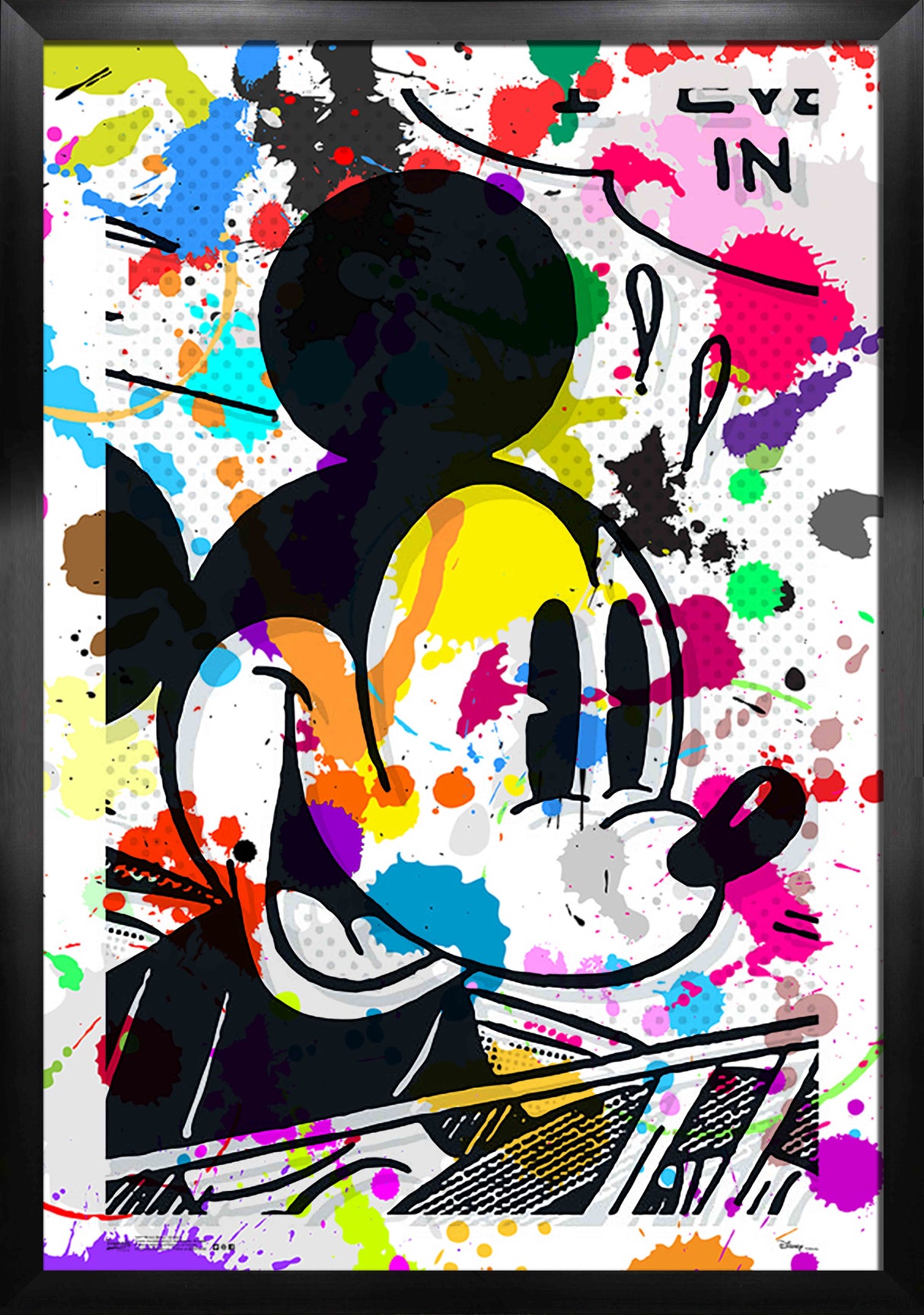 Mickey Mouse Paint-Splatter PhotoGlass
