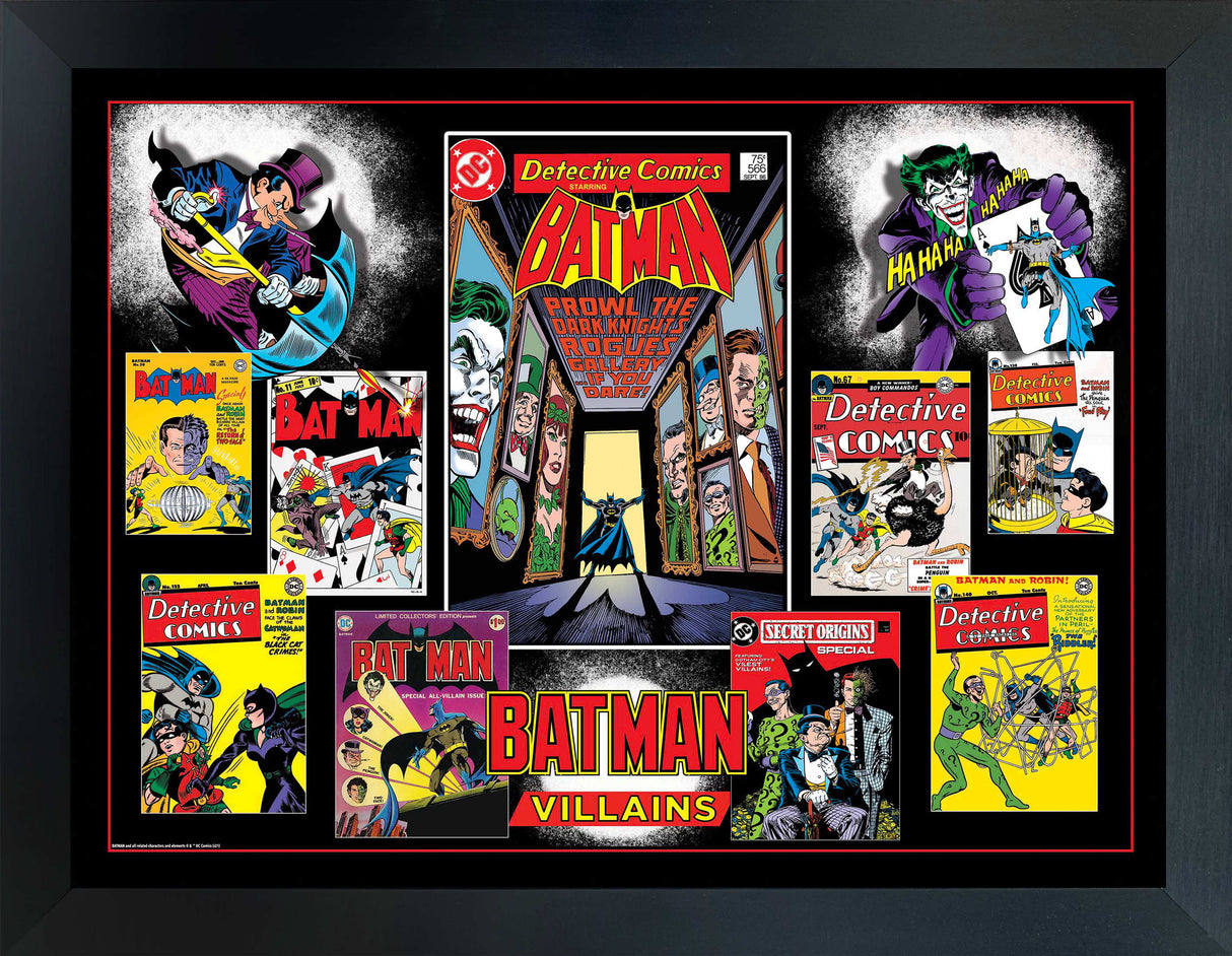 Batman Villains Framed Comic Collage