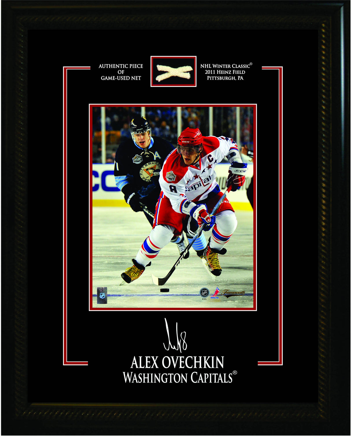 Alexander Ovechkin 8x10 Capitals with Piece of 2011 Winter Classic Net