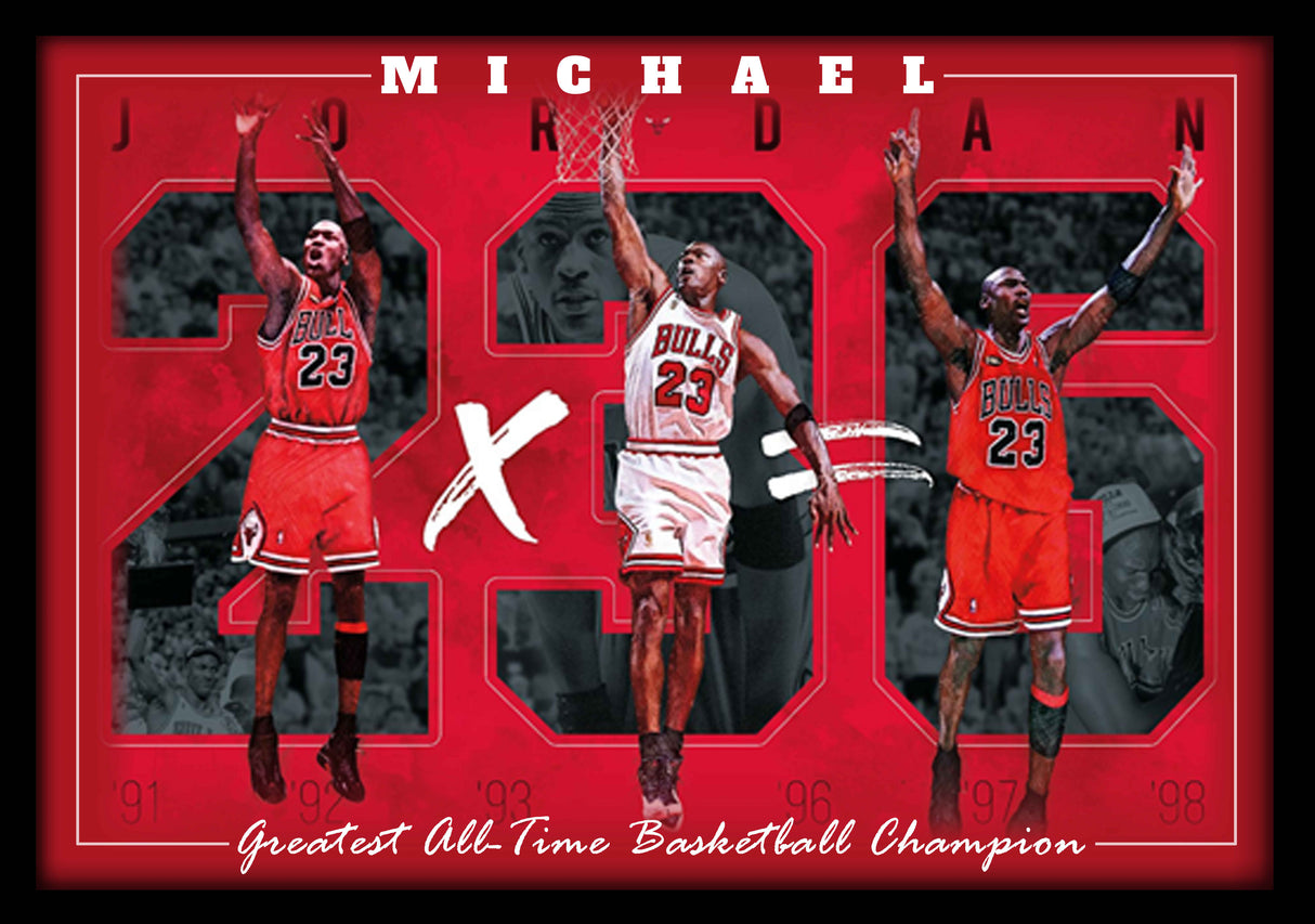 Michael Jordan 6-Time NBA Champion Chicago Bulls Framed Memorabilia