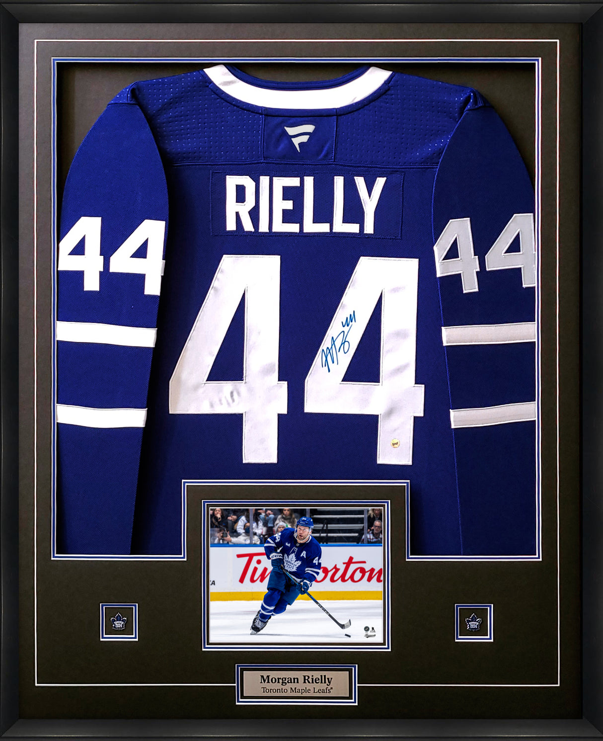 Morgan Rielly Signed Jersey Framed Toronto Maple Leafs Blue Fanatics Premium