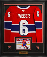 Shea Weber Signed Framed Montreal Canadiens Red Fanatics Premium Jersey