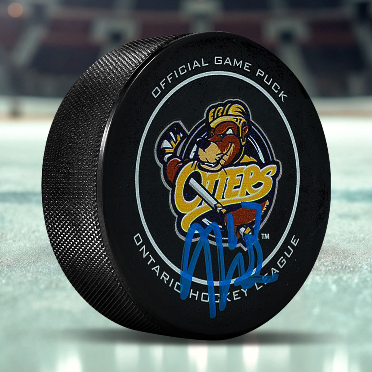Malcolm Spence Signed Official Game Puck Erie Otters