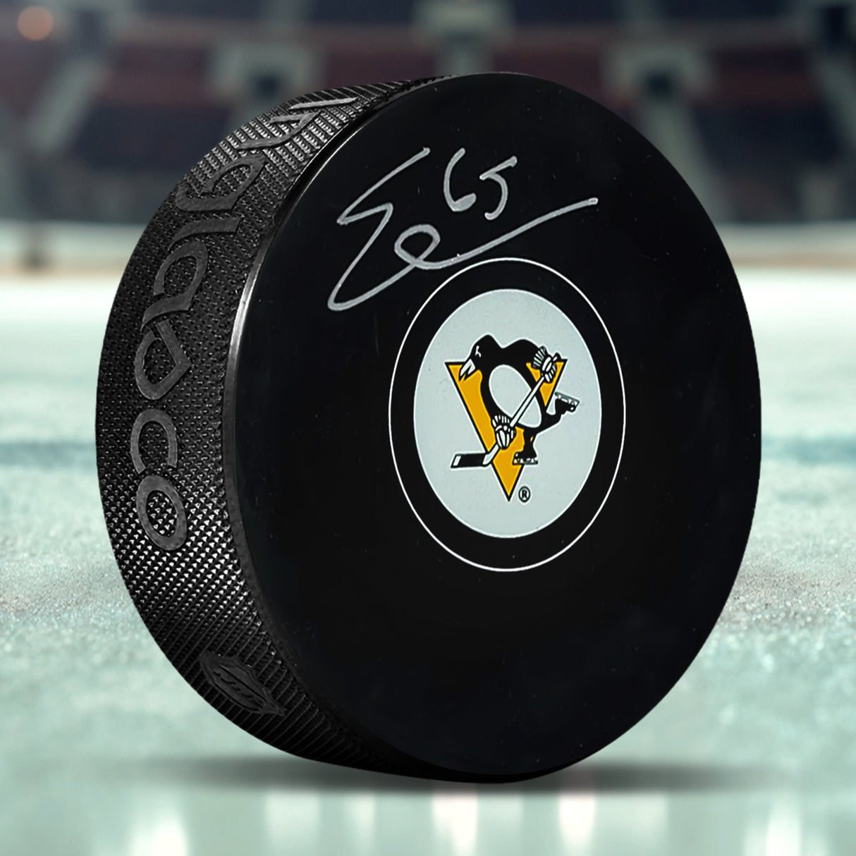 Erik Karlsson Signed Puck Penguins Autograph Series