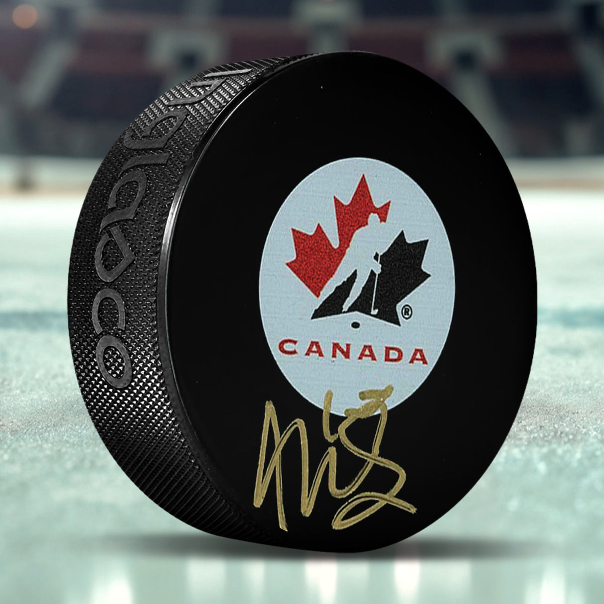 Malcolm Spence Signed Puck Team Canada