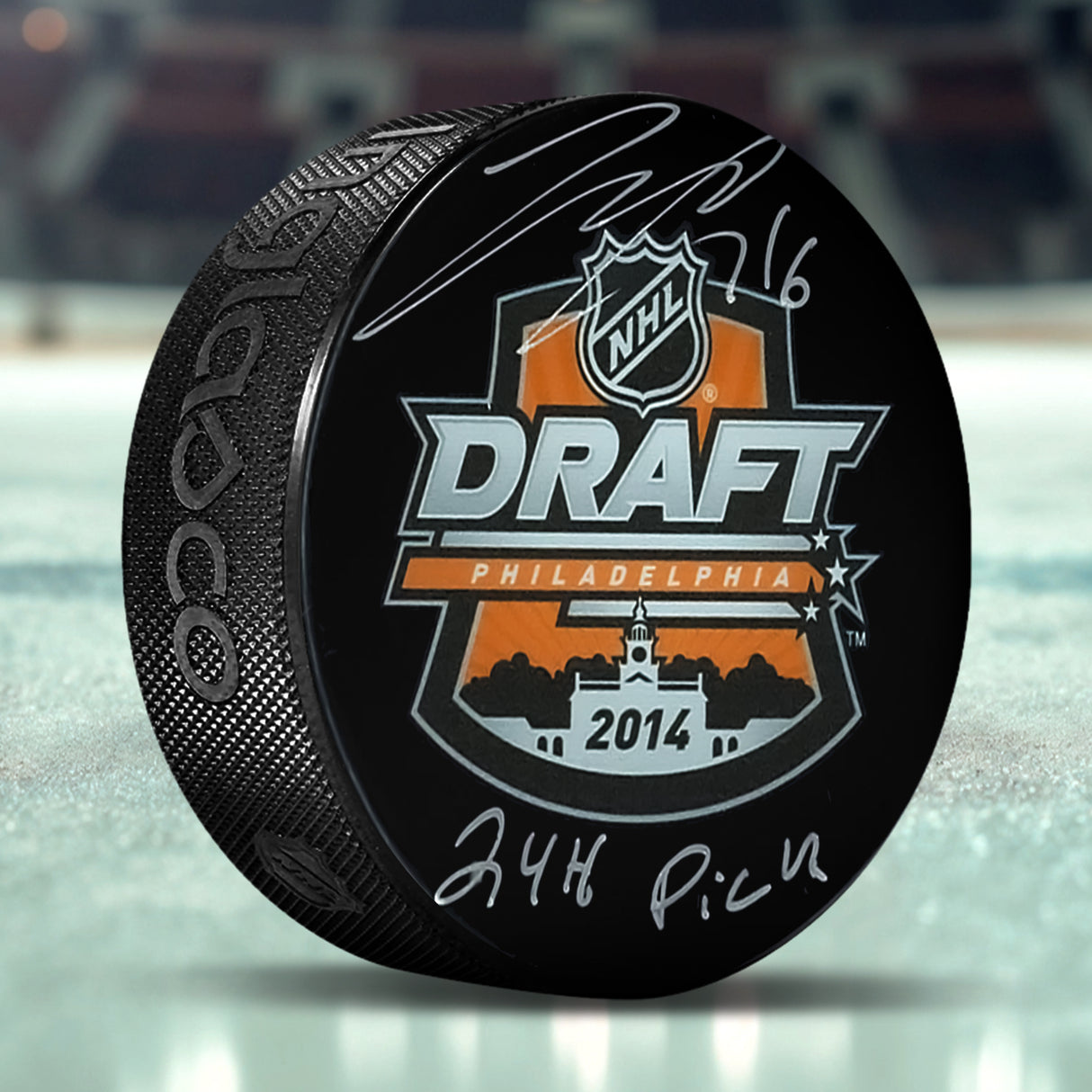 Jared McCann Seattle Kraken Signed 2014 NHL Draft Puck with "24th Pick" Inscribed